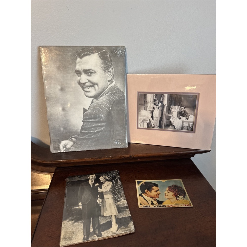 4 Piece Lot Of B&W Photo CLARK GABLE